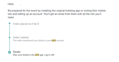 Getting your Mobile transfer tickets : StubHub