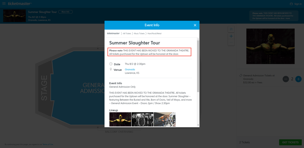 Screenshot of Tickets _ Summer Slaughter Tour - Lawrence, KS at Ticketmaster.png