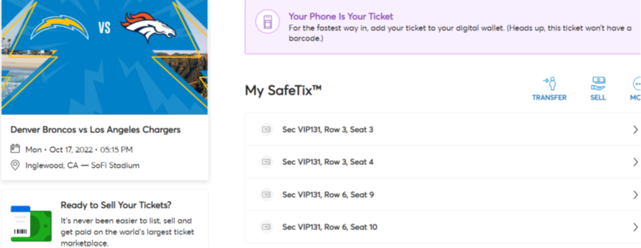 Incorrect seating section - StubHub Community