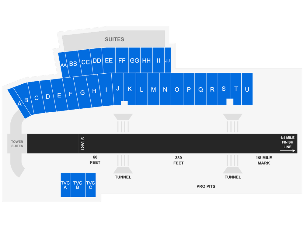 Bristol Dragway seating chart