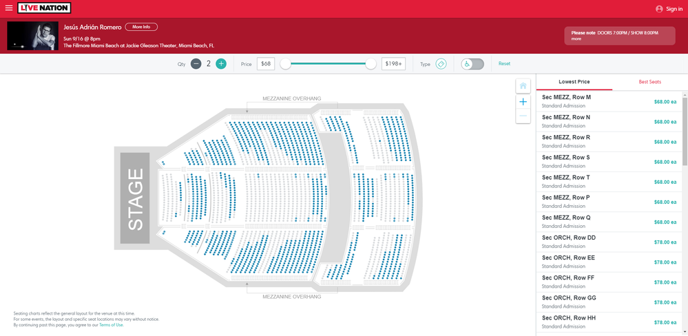 Screenshot of Tickets _ Jesús Adrián Romero - Miami Beach, FL at Live Nation.png