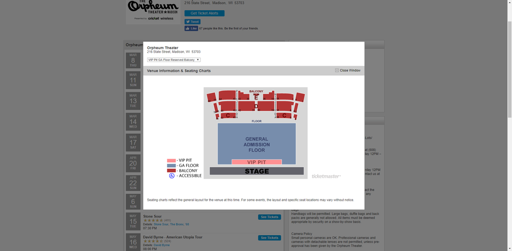 Screenshot of Orpheum Theater - Madison _ Tickets, Schedule, Seating Chart, Directions.png