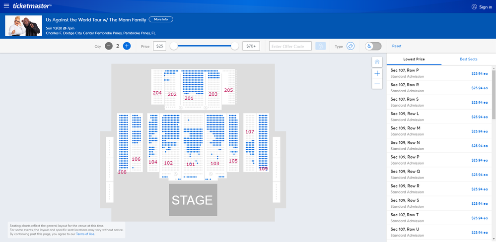 Screenshot of Tickets _ Us Against the World Tour w_ The Mann Family - Pembroke Pines, FL at Ticketmaster.png