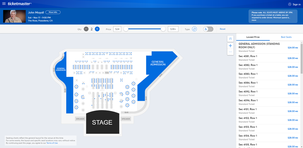 Screenshot of Tickets _ John Mayall - Pasadena, CA at Ticketmaster.png