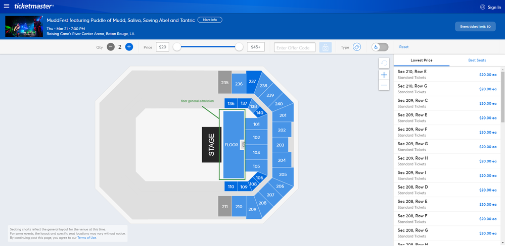 Screenshot of Tickets _ MuddFest featuring Puddle of Mudd, Saliva, Saving Abel and Tantric - Baton Rouge, LA at Ticketmaster.png