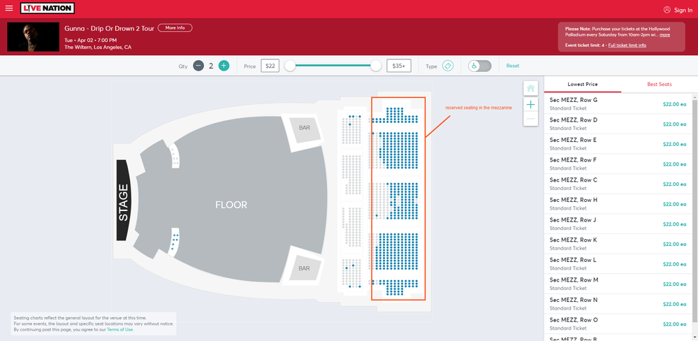 Correct Live Nation map