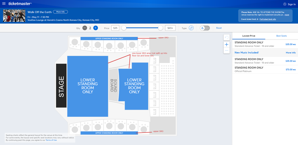 Correct Ticketmaster map