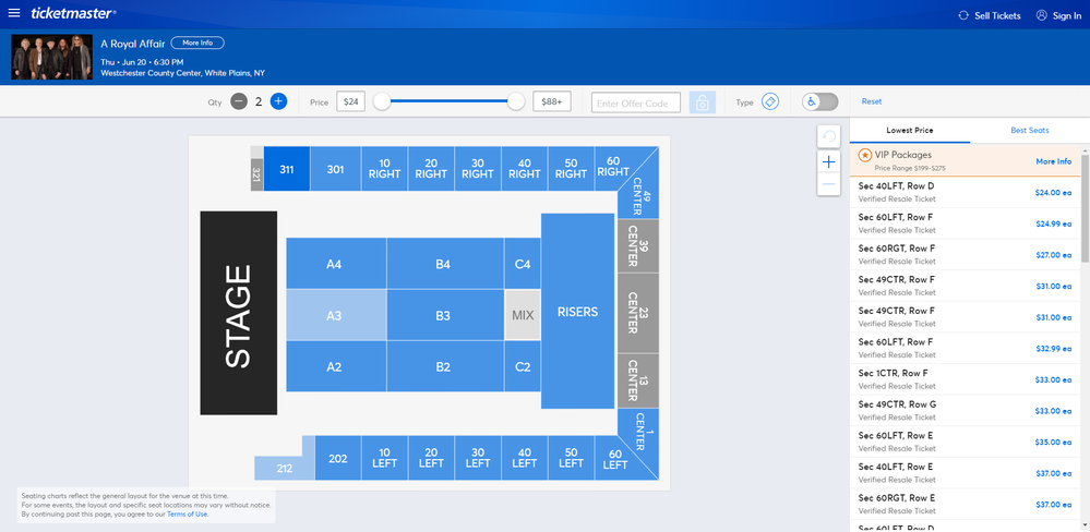 Correct Ticketmaster Map