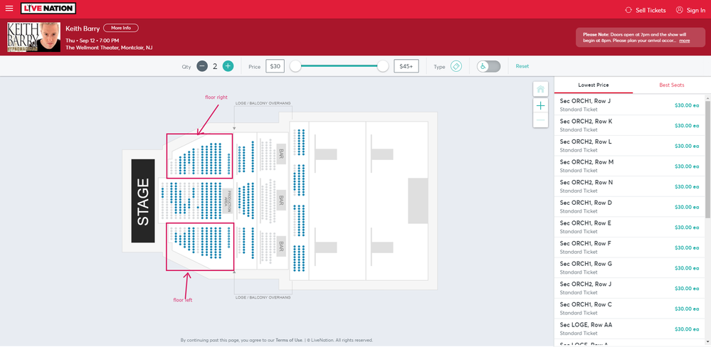 Correct Live Nation map