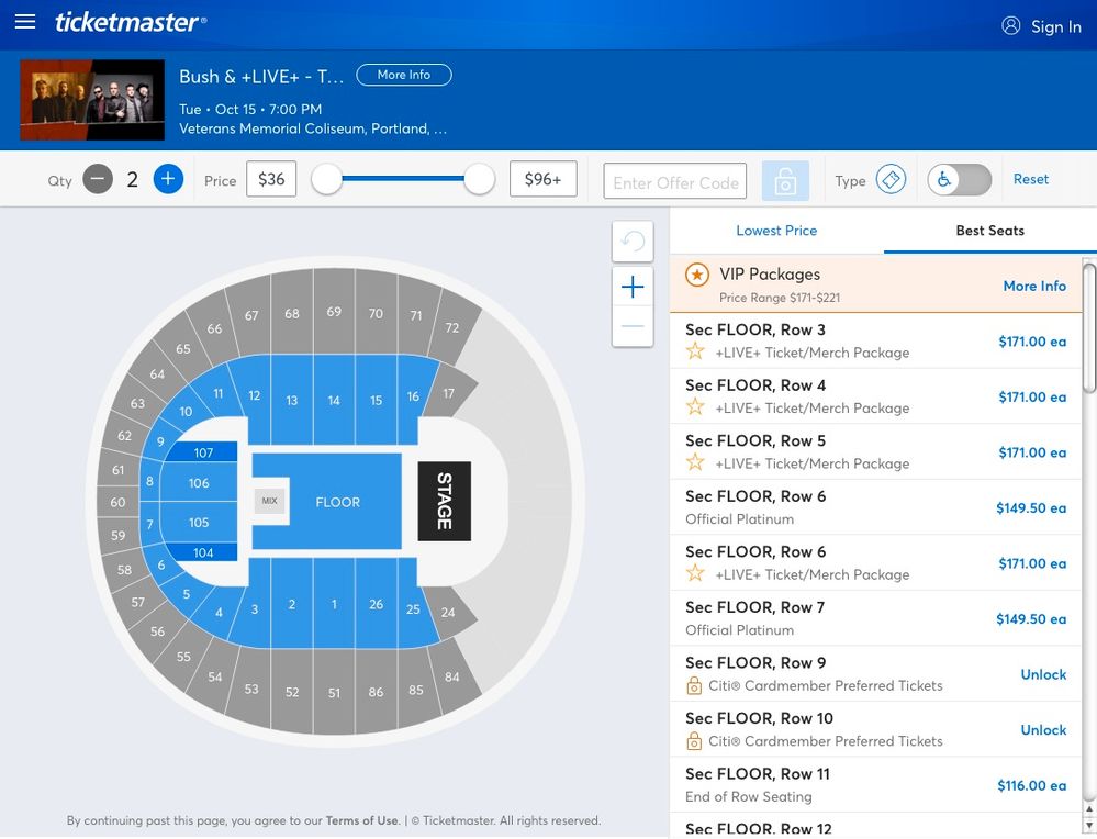 CORRECT Ticketmaster map