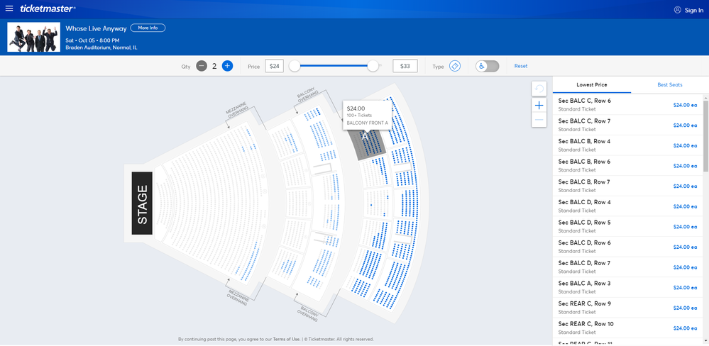 Correct Ticketmaster map