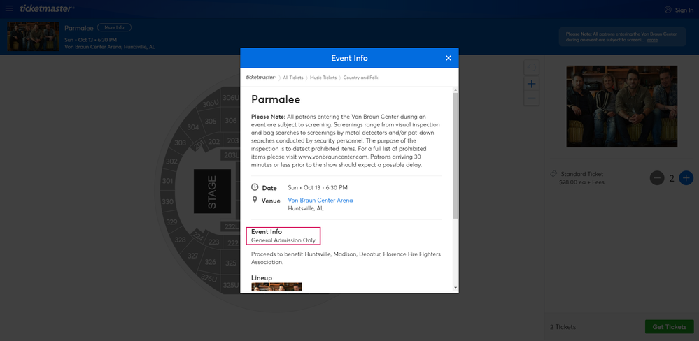 Screenshot of Tickets _ Parmalee - Huntsville, AL at Ticketmaster.png