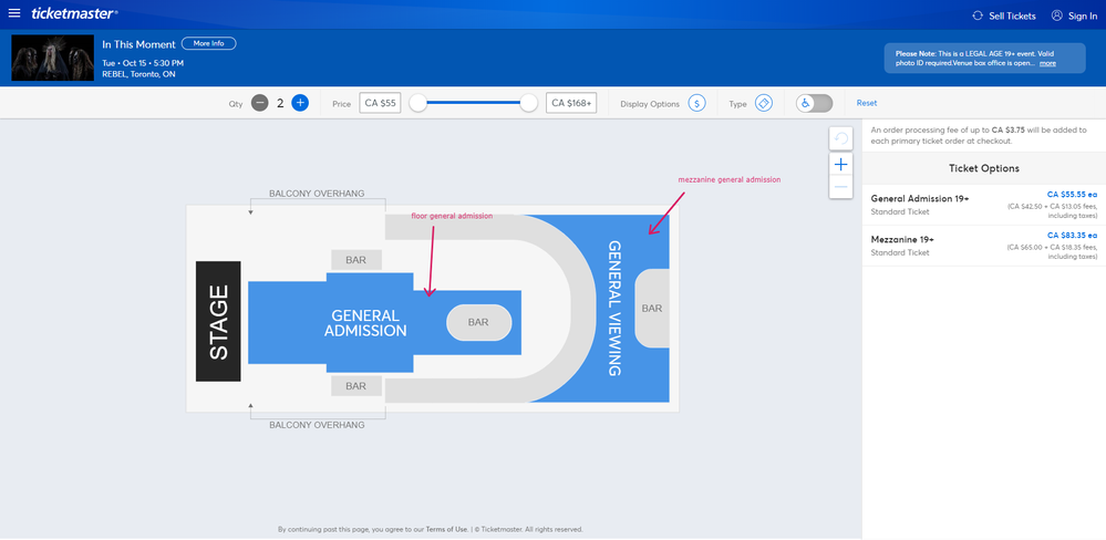 Correct Ticketmaster map