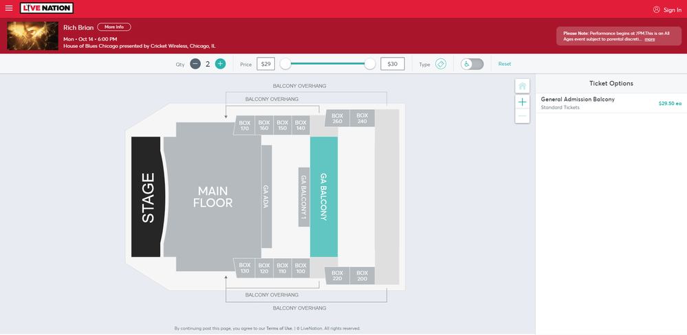 Correct Live Nation map