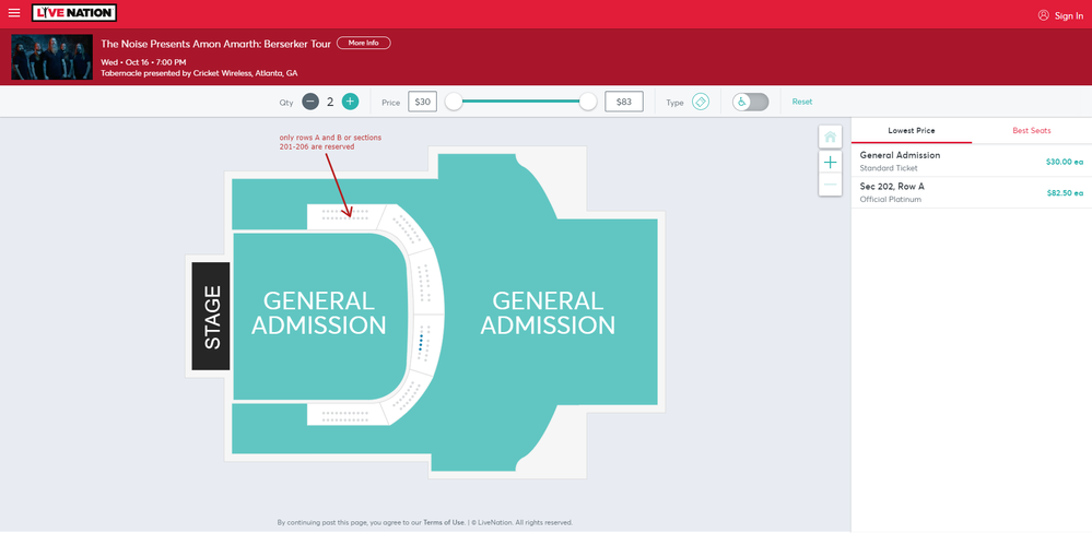 Correct Live Nation map