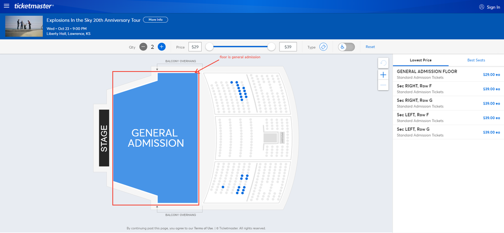 Correct Ticketmaster map