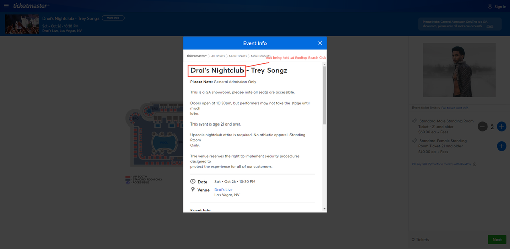 Screenshot of Tickets _ Drai's Nightclub - Trey Songz - Las Vegas, NV at Ticketmaster.png