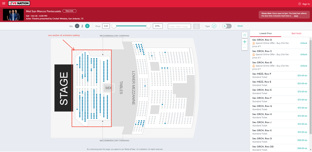 Correct Live Nation map