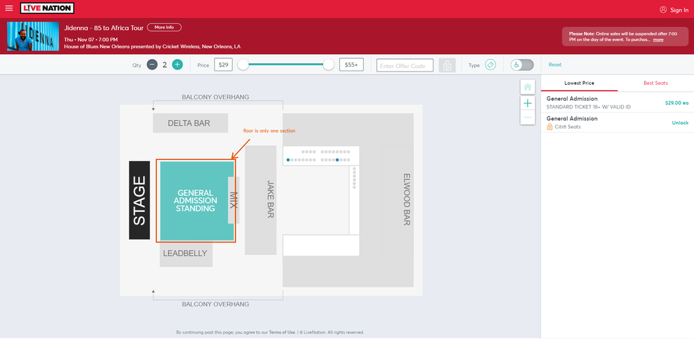 Correct Live Nation map