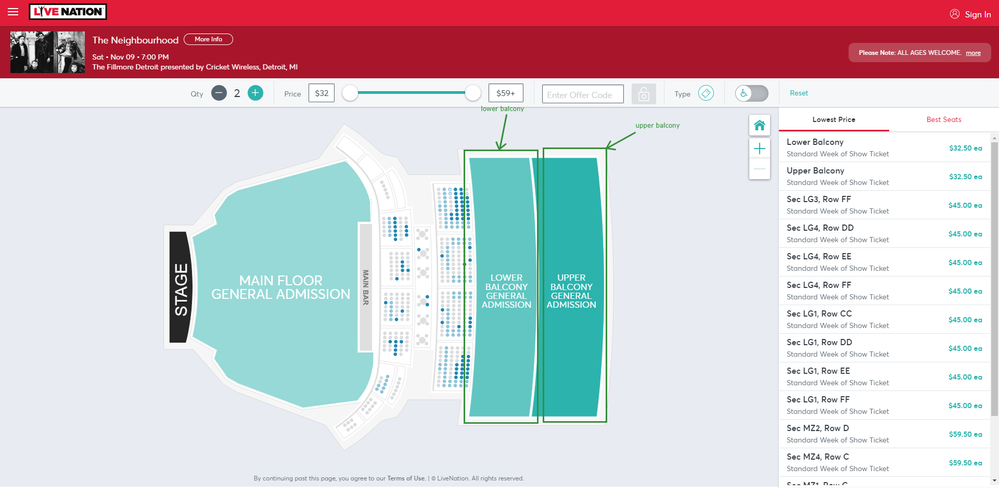 Correct Live Nation map