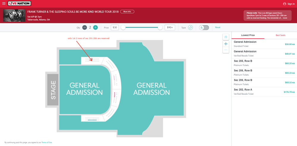 Screenshot of Tickets _ FRANK TURNER & THE SLEEPING SOULS BE MORE KIND WORLD TOUR 2018 - Atlanta, GA at Live Nation.png