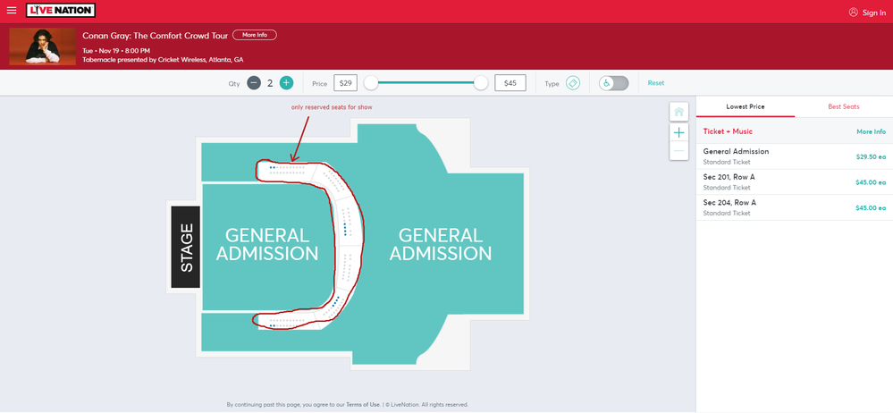 Correct Live Nation map