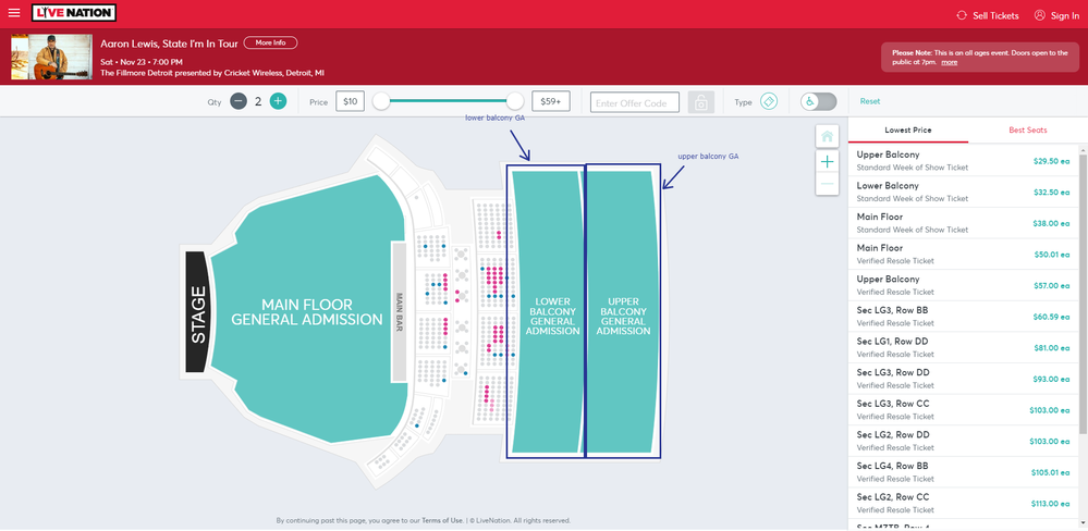 Screenshot of Tickets _ Aaron Lewis, State I'm In Tour - Detroit, MI at Live Nation.png