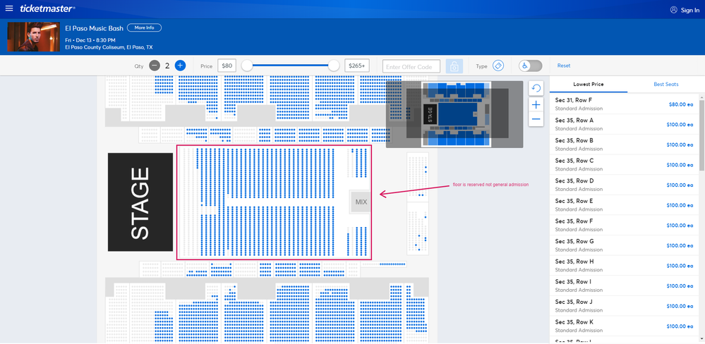 Correct Ticketmaster map